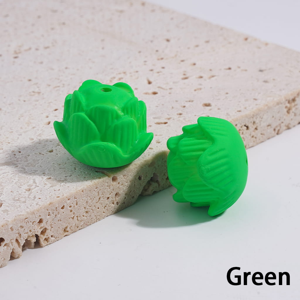 Acrylic Lotus Beads Matte Rubber Touch, Fluorescent Colors, 17*21MM, Multi-Color