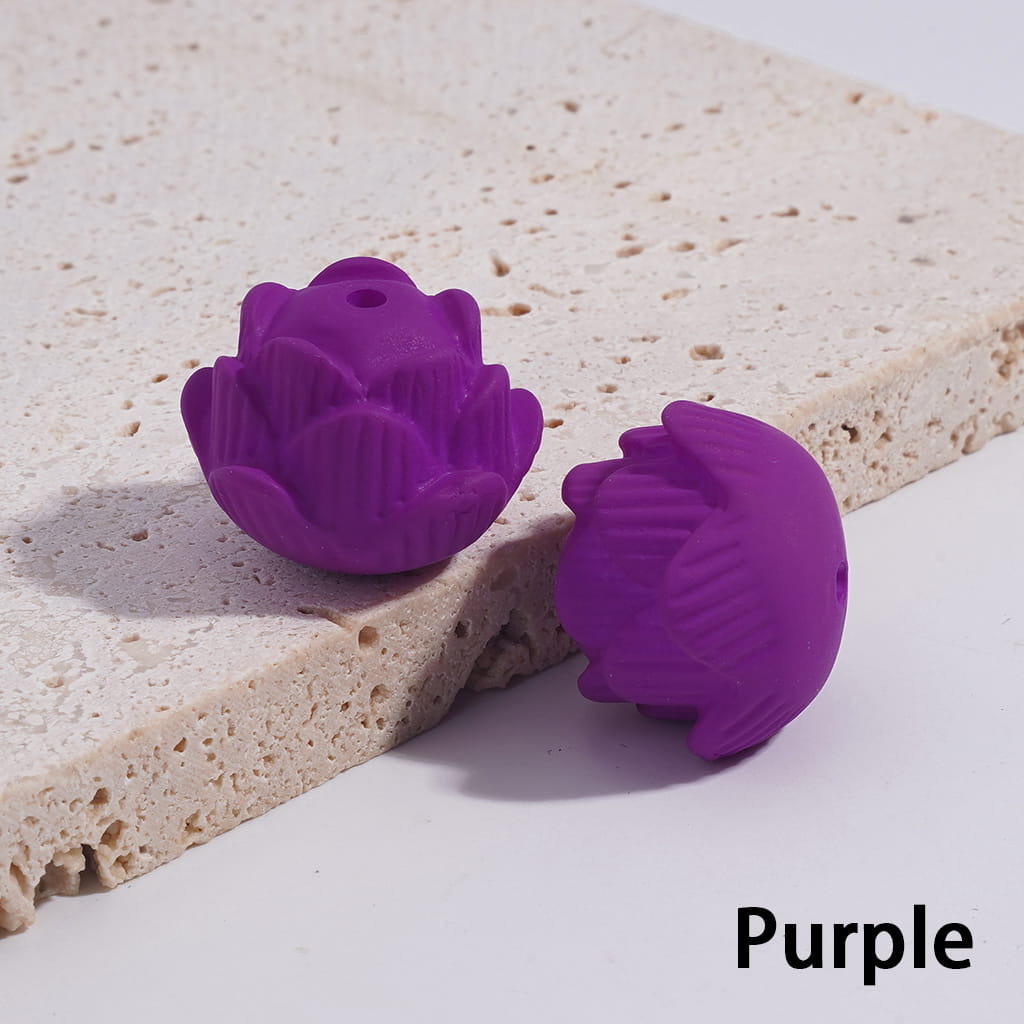 Acrylic Lotus Beads Matte Rubber Touch, Fluorescent Colors, 17*21MM, Multi-Color