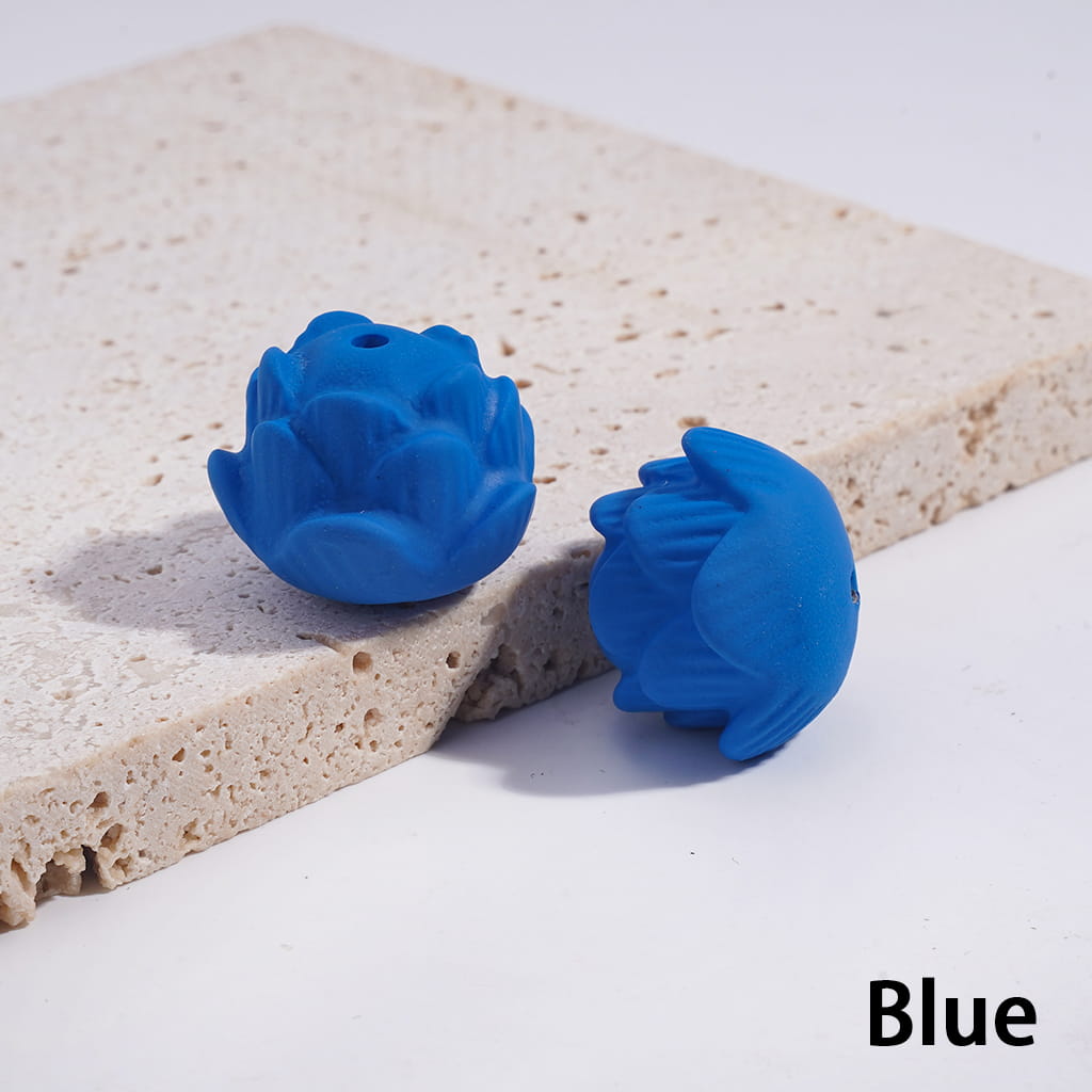 Acrylic Lotus Beads Matte Rubber Touch, Fluorescent Colors, 17*21MM, Multi-Color