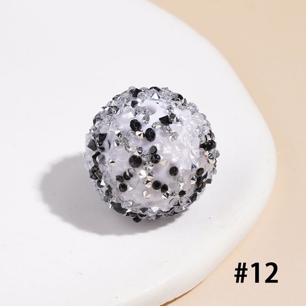 Hand-Made Acrylic Sugar Beads with Cone Shaped AB Rhinestones, Around 20MM Multi-Color
