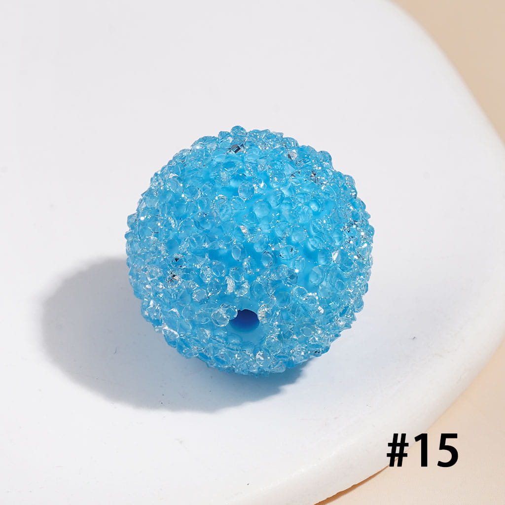 Hand-Made Acrylic Sugar Beads with Cone Shaped AB Rhinestones, Around 20MM Multi-Color