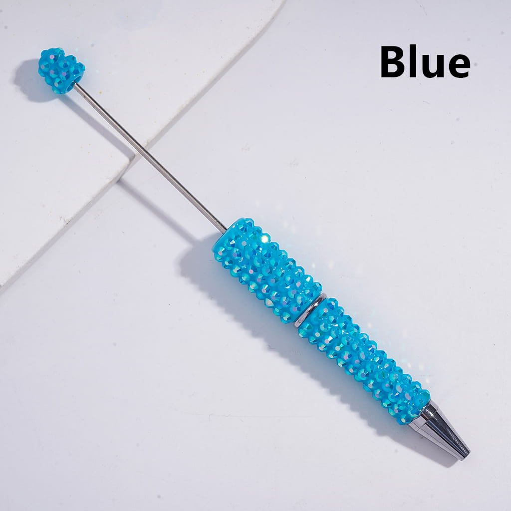 Beadable Pen with Multi-Color Shiny Rhinestones