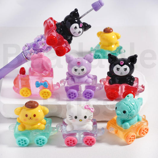 Acrylic Beads Cute Sanri Family Hello Kitt Kurom My Melod Pom Po Puri Sit in the Little Train