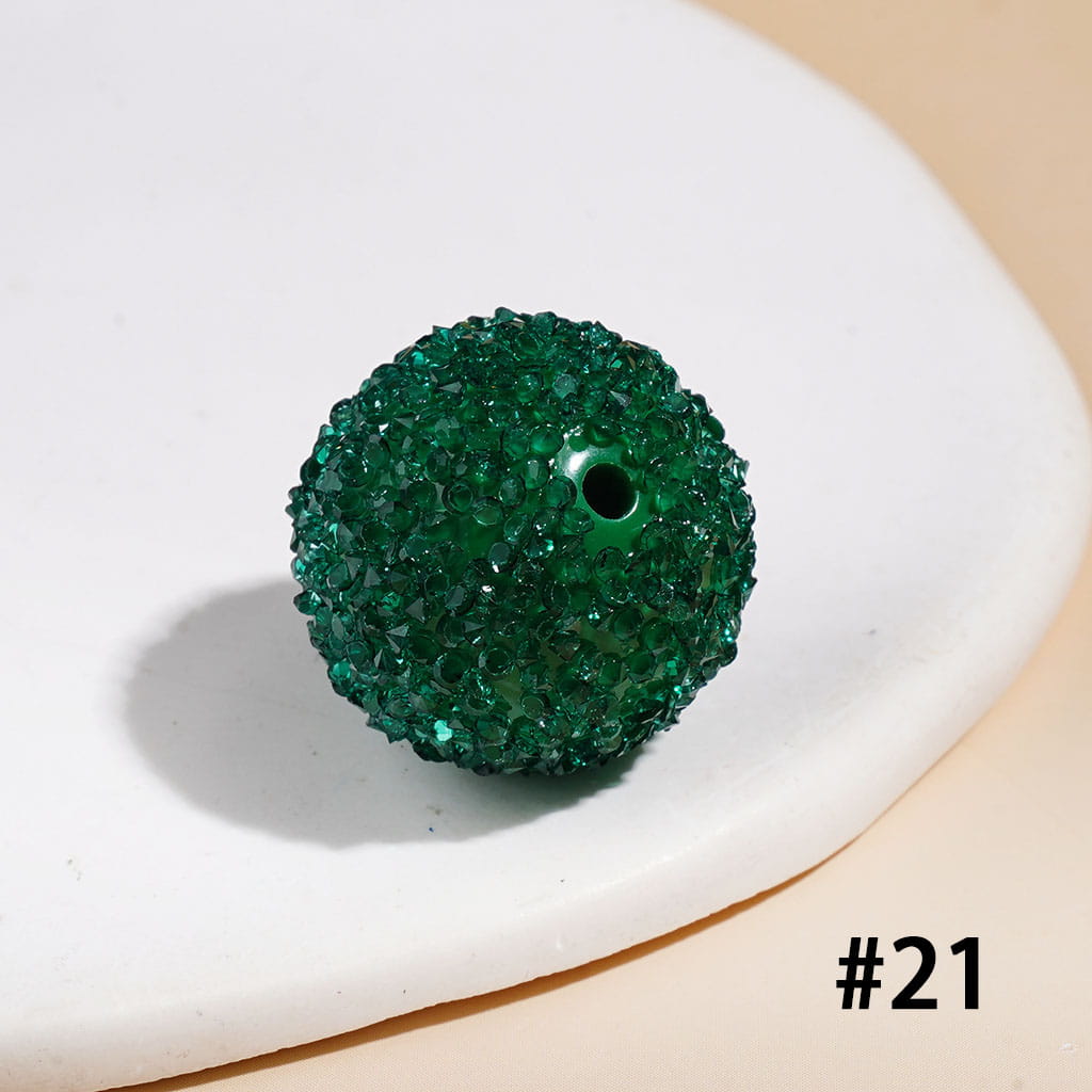 Hand-Made Acrylic Sugar Beads with Cone Shaped AB Rhinestones, Around 20MM Multi-Color