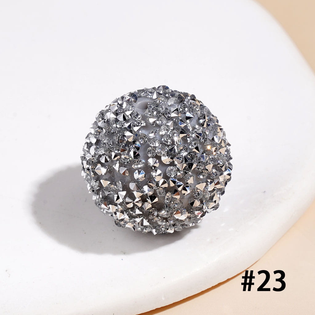 Hand-Made Acrylic Sugar Beads with Cone Shaped AB Rhinestones, Around 20MM Multi-Color