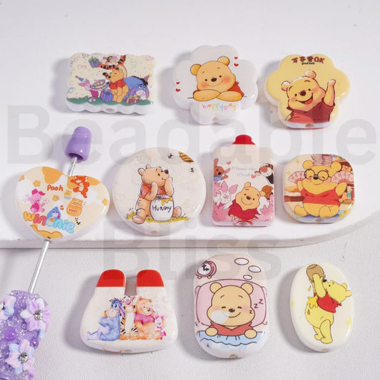 Acrylic Beads Cute Winni the Pooh Series Disne, Random Mix
