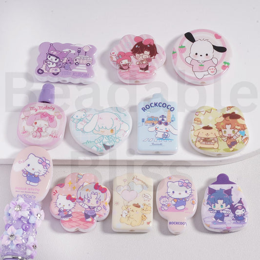 Acrylic Beads Sanri Family Series Hello Kitt Pom Pom Puri Pochacc Kurom My Melod Cinnamonrol, Random Mix