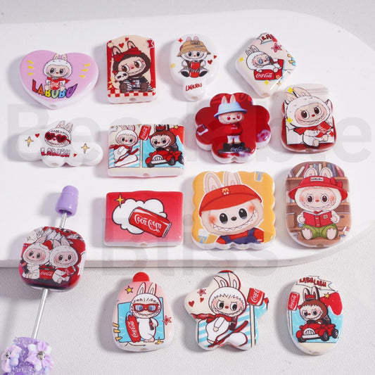 Acrylic Beads Cute Labub & Coc Col Series in Different Shapes Mix