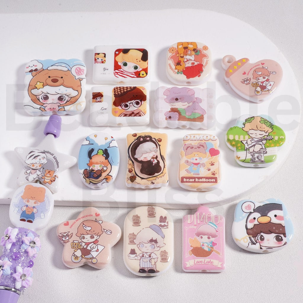 Acrylic Beads Cute Baby Dimo Pop Mar Series, Random Mix