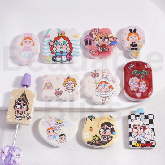 Acrylic Beads Cute Crybab Series Pop Mar in Different Shapes Mix