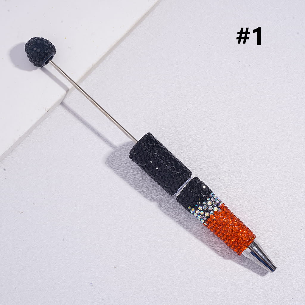 Beadable Clay Pens with Sparkling Rhinestones in Three Layer Covered the Entire Pens, Multi-Color