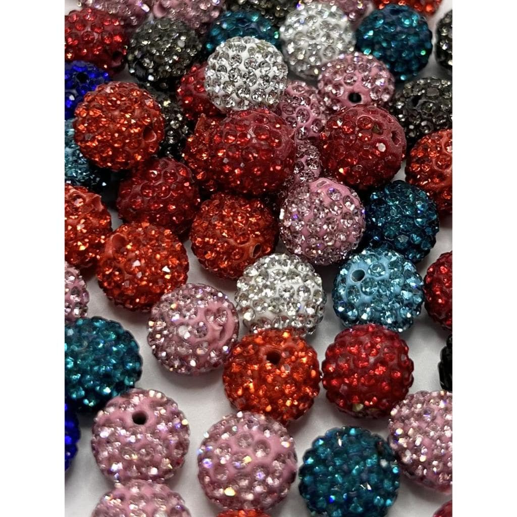 Clay Beads with Rhinestones, 12mm PLEASE READ DESCRIPTION