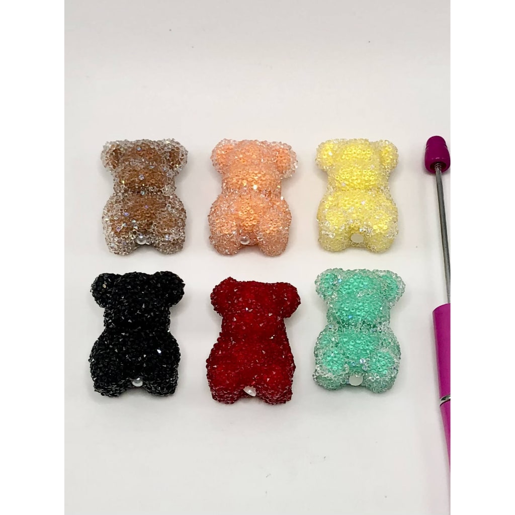 Cute Bear Acrylic Sugar Beads in Solid Colors