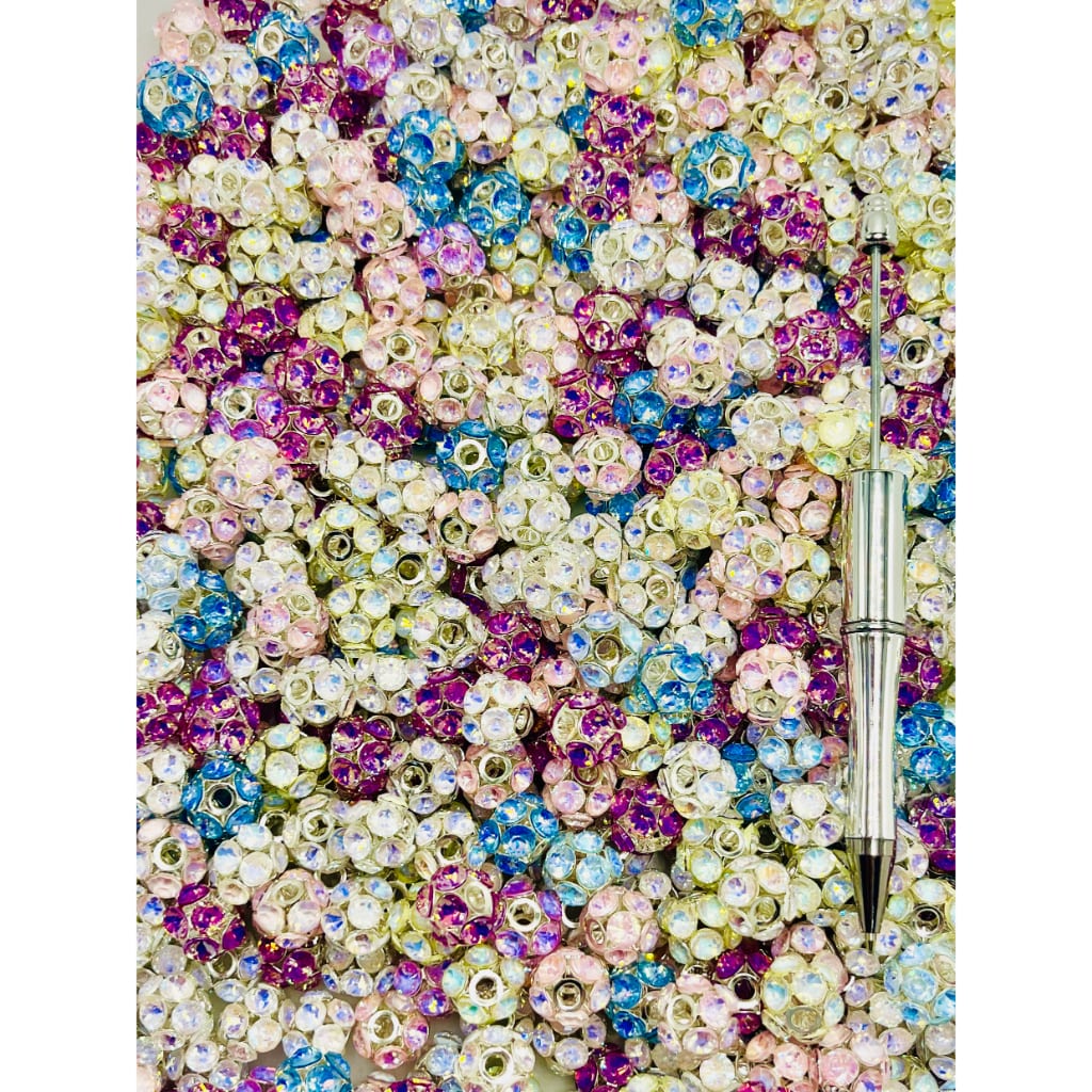 Metal Beads Sparkling Crystal Rhinestones, Random Mix, 14mm by 12mm, ZY