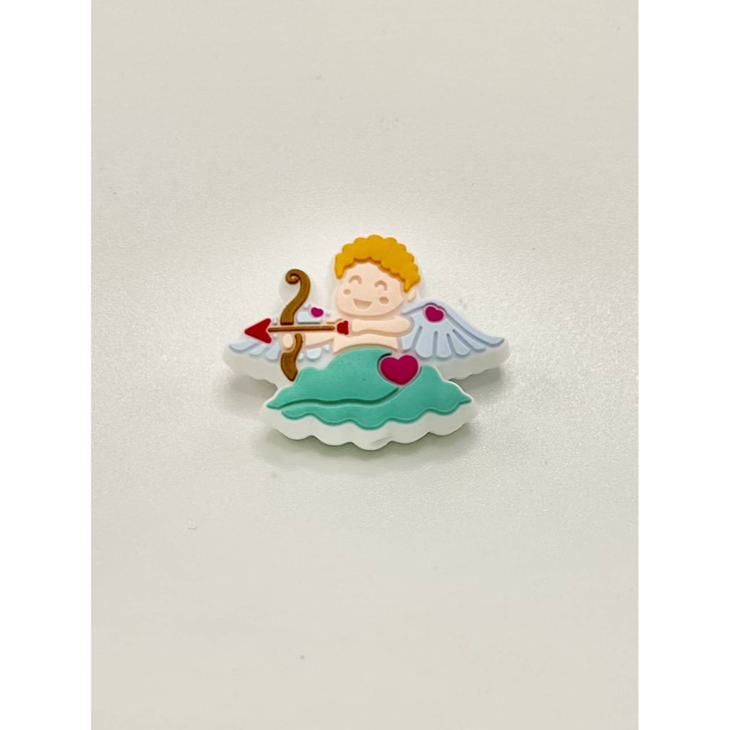 Love Cupid Angel on Cloud Valentines Day Silicone Focal Beads
