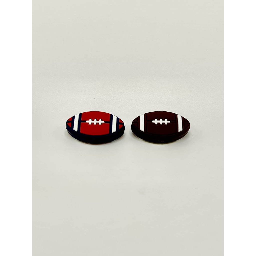 Football with Stripes and Knits Silicone Focal Beads