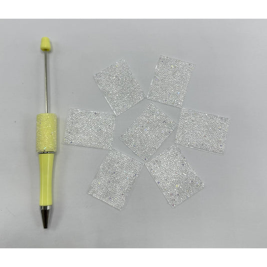 Crystal Rhinestones Wraps for Beadable Pen, Random Mix, 28mm by 38mm 84 pieces, AB Color