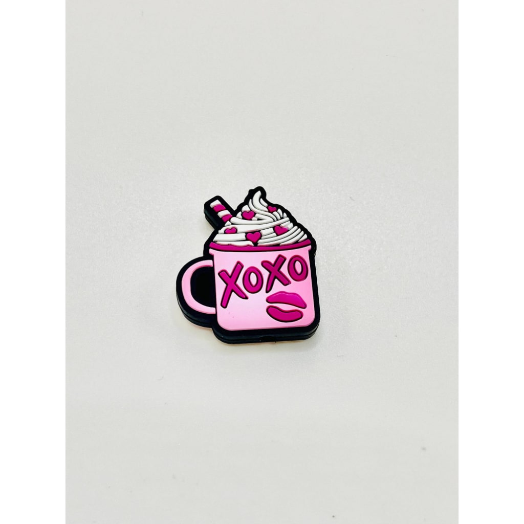 XOXO Coffee Cup Kiss Cream Smoothie Silicone Focal Beads