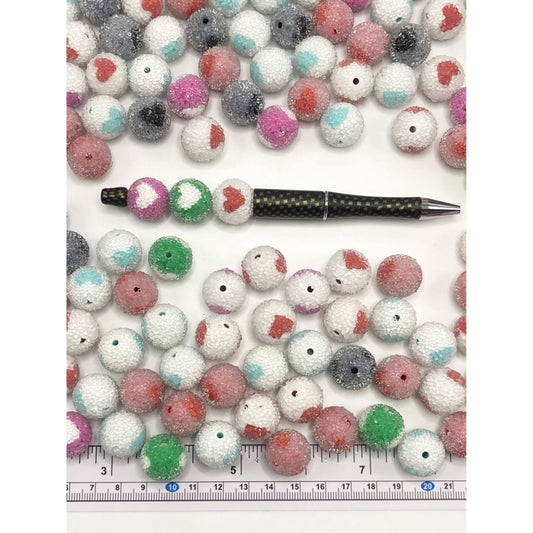 White Clay Beads with Flower Pearl Rhinestones, 18mm by 21mm, MG – Beadable  Bliss