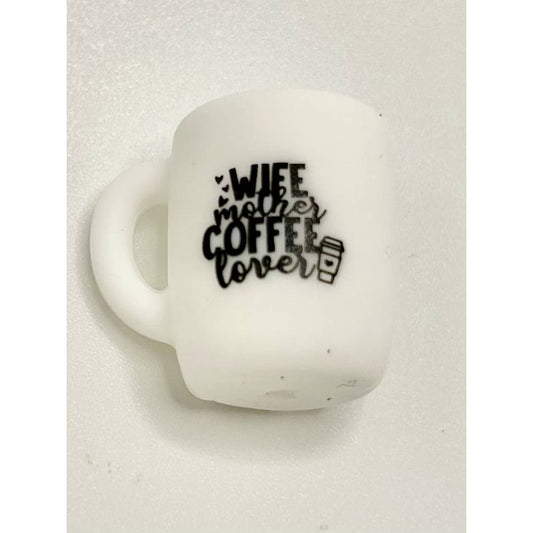 妻と母のコーヒー愛好家のためのカップマグ3Dシリコンフォーカルビーズ