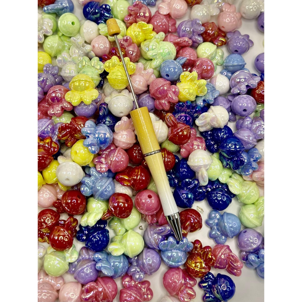 Cartoon Mouse Cute Acrylic Beads Random Mix Colors