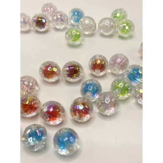 Double Layer Faceted Surface Acrylic Beads 16mm