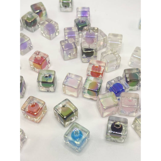 Double Layer Cube Acrylic Beads Random Mix ZA