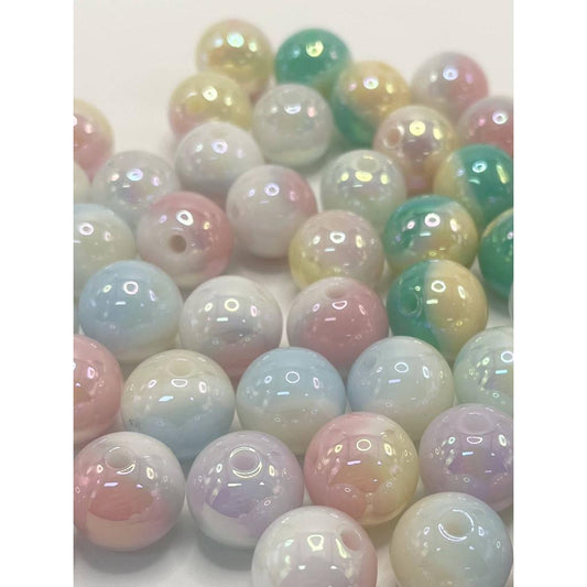 二色光沢アクリルビーズ 16mm