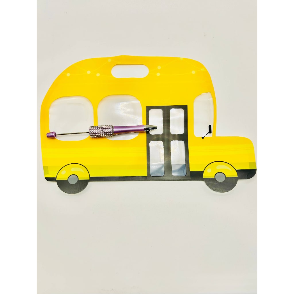 School Bus Shaped Slider Storage Bag for Pens, Zipper Zip Lock Bag, Zippie Ziplock 16.5cm by 25cm