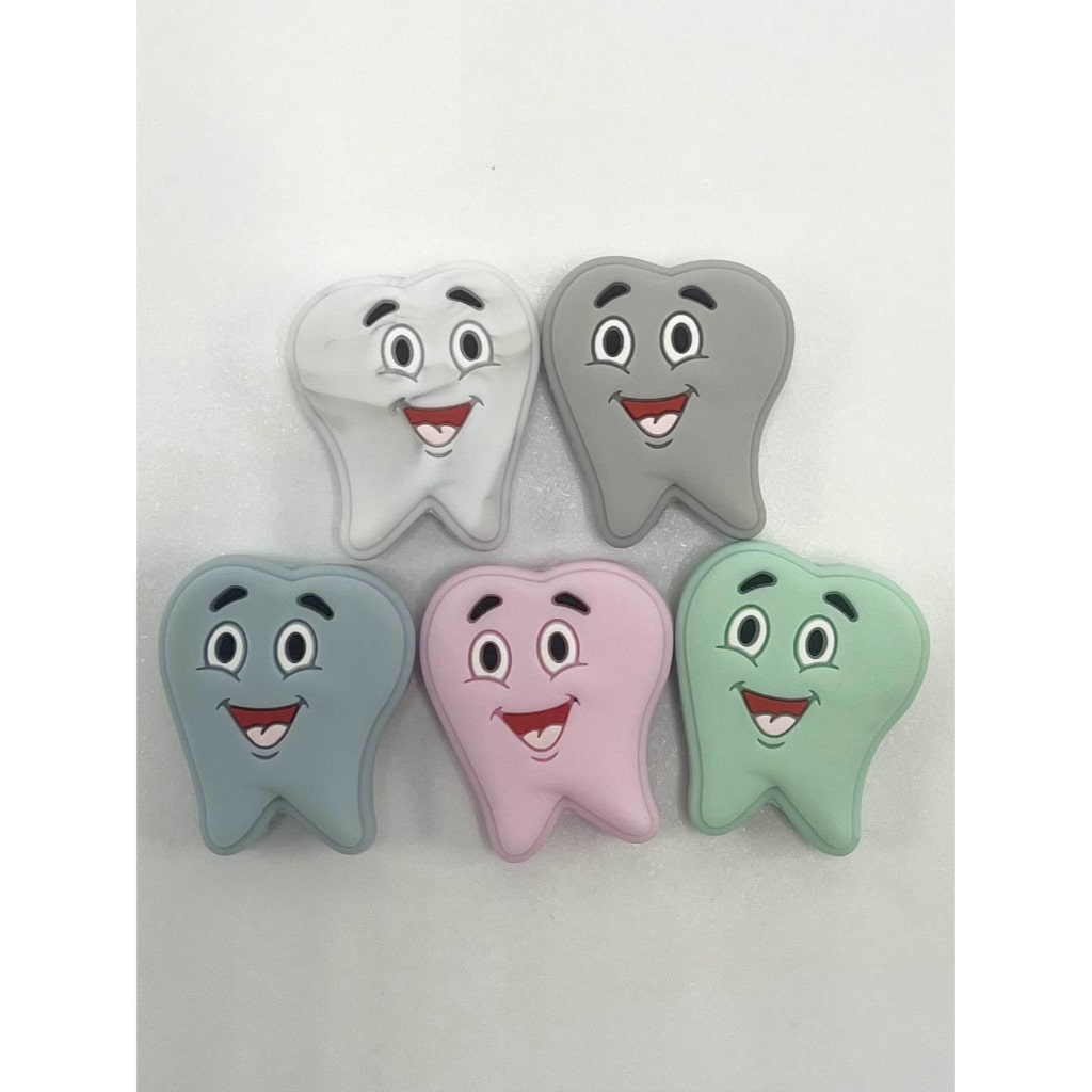 Tooth Teeth Dental Silicone Focal Beads Random Mix