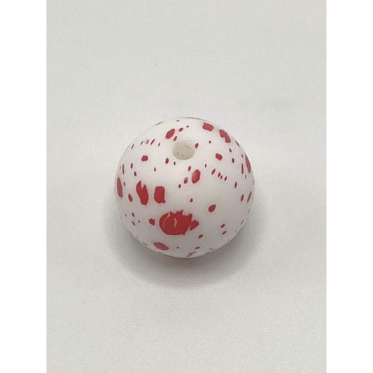 Blood Spatter Red Stain Spot Printed Silicone Beads Number 454