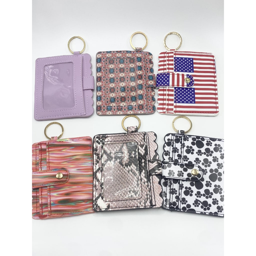 Random Wallet Card Holder Wallet with Jump Ring , Random Mix – Beadable Bliss