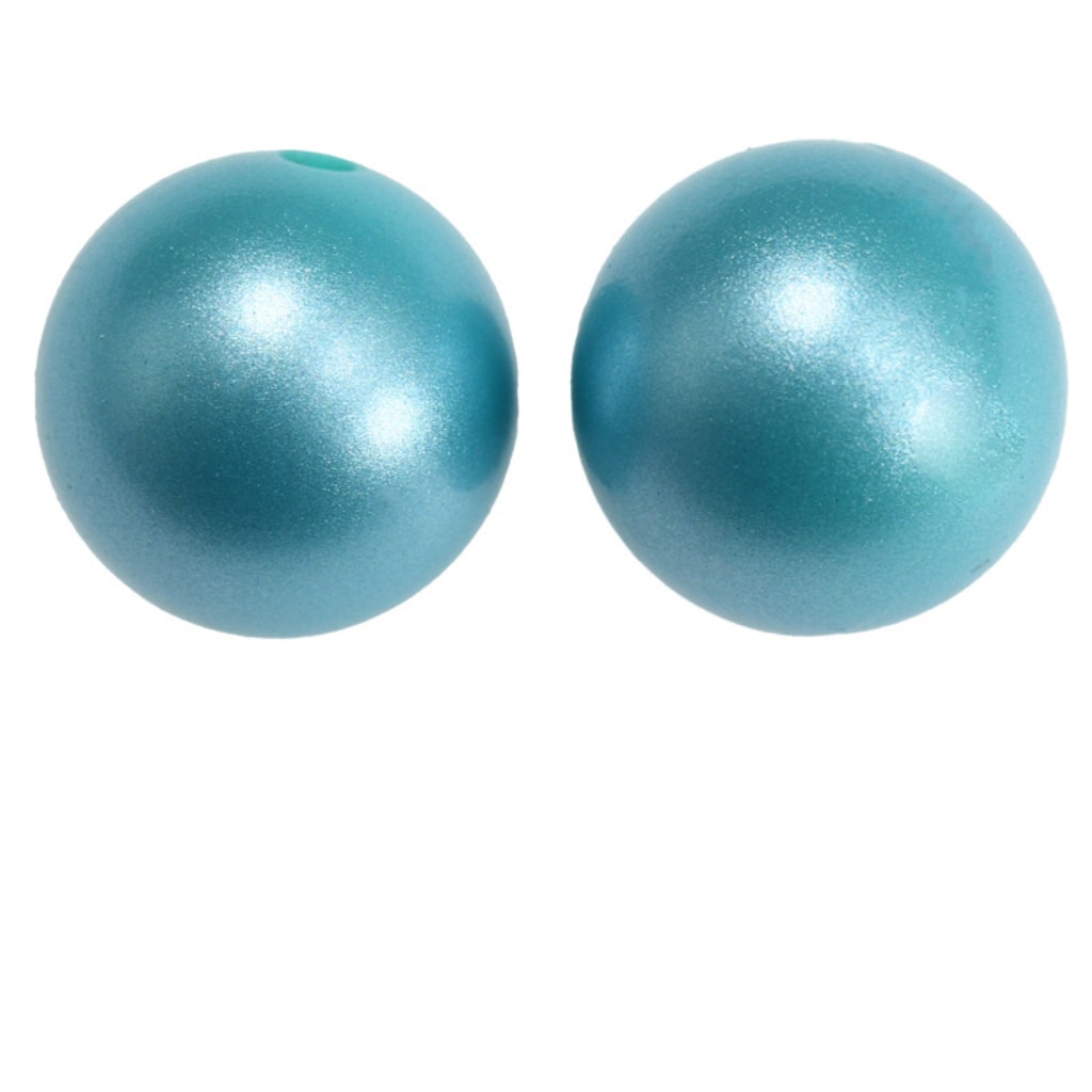 Metallic Finish Solid Color Opal Silicone Beads 15mm