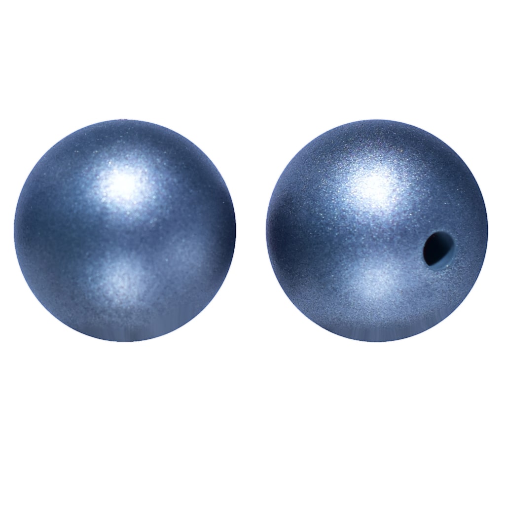 Metallic Finish Solid Color Opal Silicone Beads 15mm