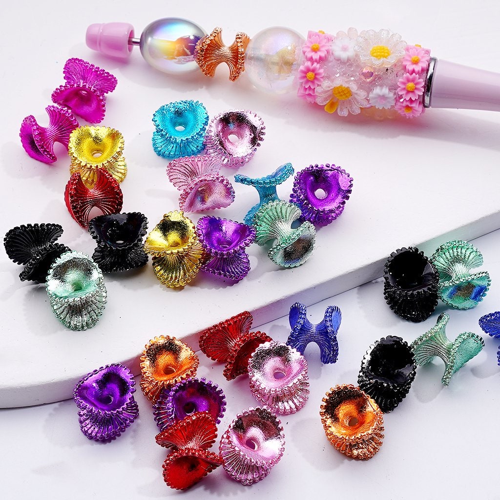 Colorful hair accessories on a white surface

