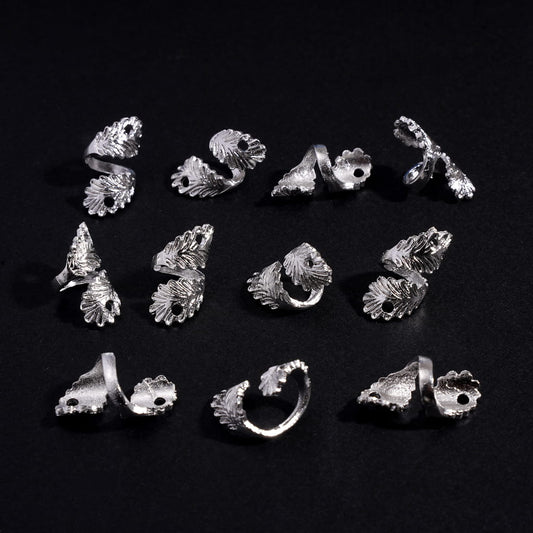 Silver Alloy Beads Charm Pendants Feather, Large Hole Jewelry Accessories, Around 10*19MM