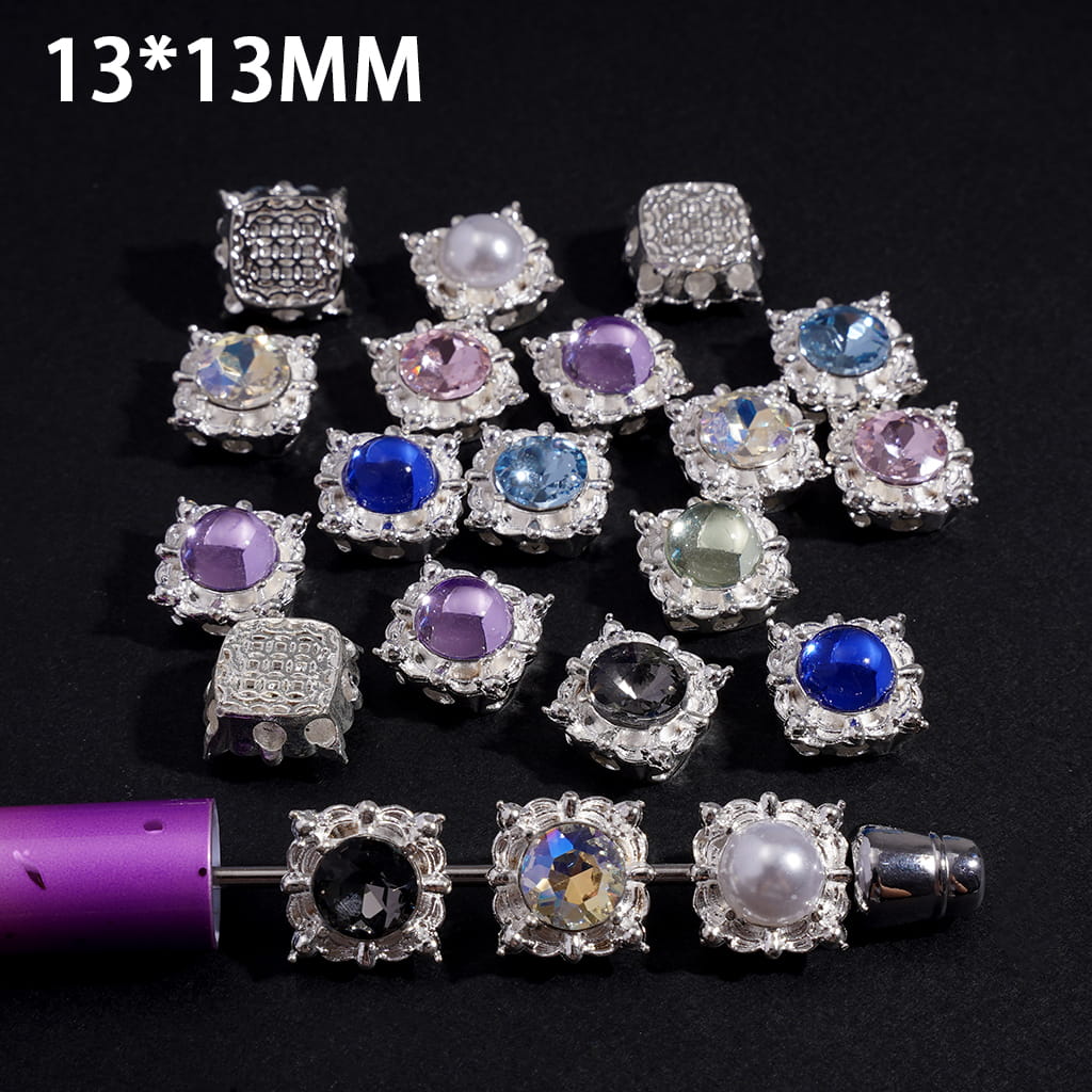 Fancy Alloy Beads with Shiny Rhinestones in Various Style, Jewelry Accessories (Please Read Description)