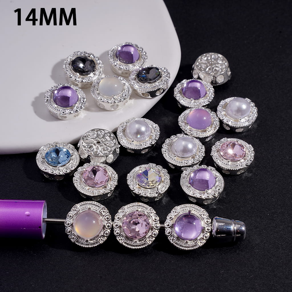 Fancy Alloy Beads with Shiny Rhinestones in Various Style, Jewelry Accessories (Please Read Description)