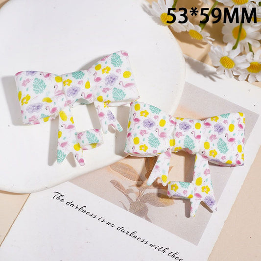 Food Grade Silicone Straw Topper for Cups and Tumblers Bowtie with Flamingo Flower Monstero Leaf Pineapple Prints, 53*59MM