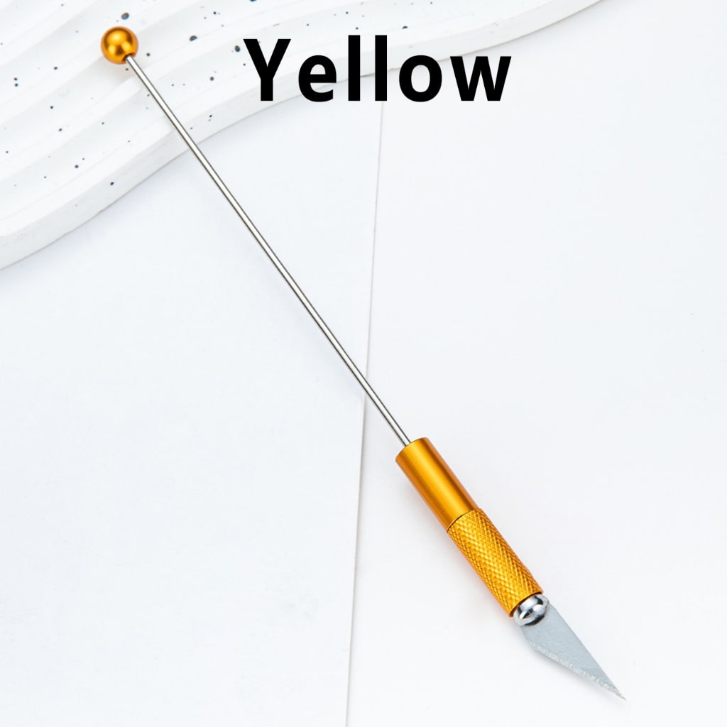 DIY Beadable Metal Multi-functional Engraving Knife in Solid Color, 179MM Long
