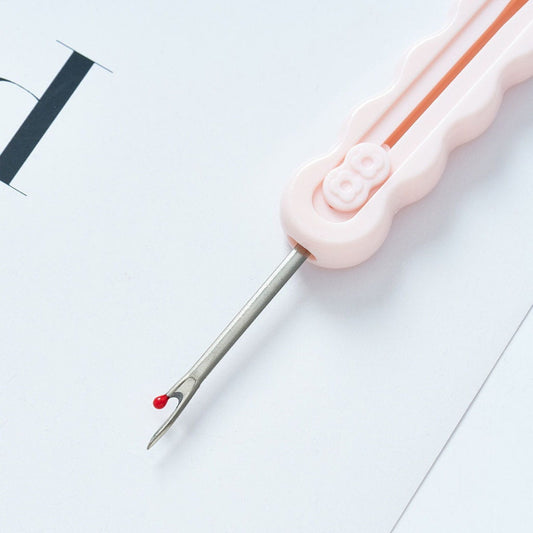 DIY Beadable Retractable Seam Ripper with Flower, Portable Sewing Stitch Thread Remover Tool, Thread Cutter, Wire Picker, 16.4*1.8CM Multi-Color