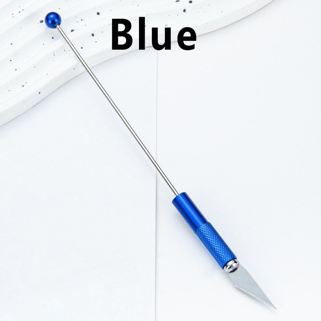 DIY Beadable Metal Multi-functional Engraving Knife in Solid Color, 179MM Long
