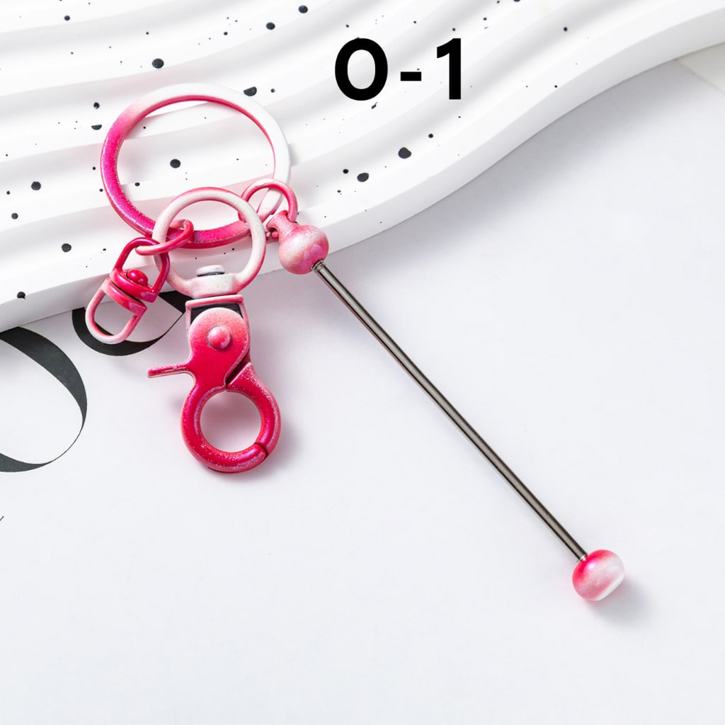 Metal Beadable Keychains with Bar and New Style Small Lobster Clasp in Ombre Colors