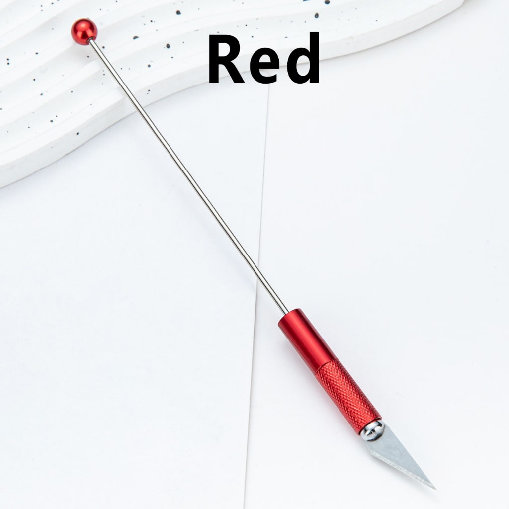 DIY Beadable Metal Multi-functional Engraving Knife in Solid Color, 179MM Long