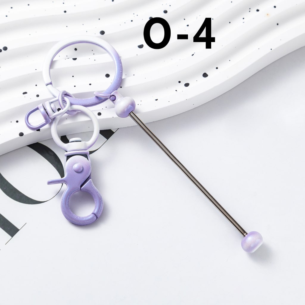 Metal Beadable Keychains with Bar and New Style Small Lobster Clasp in Ombre Colors
