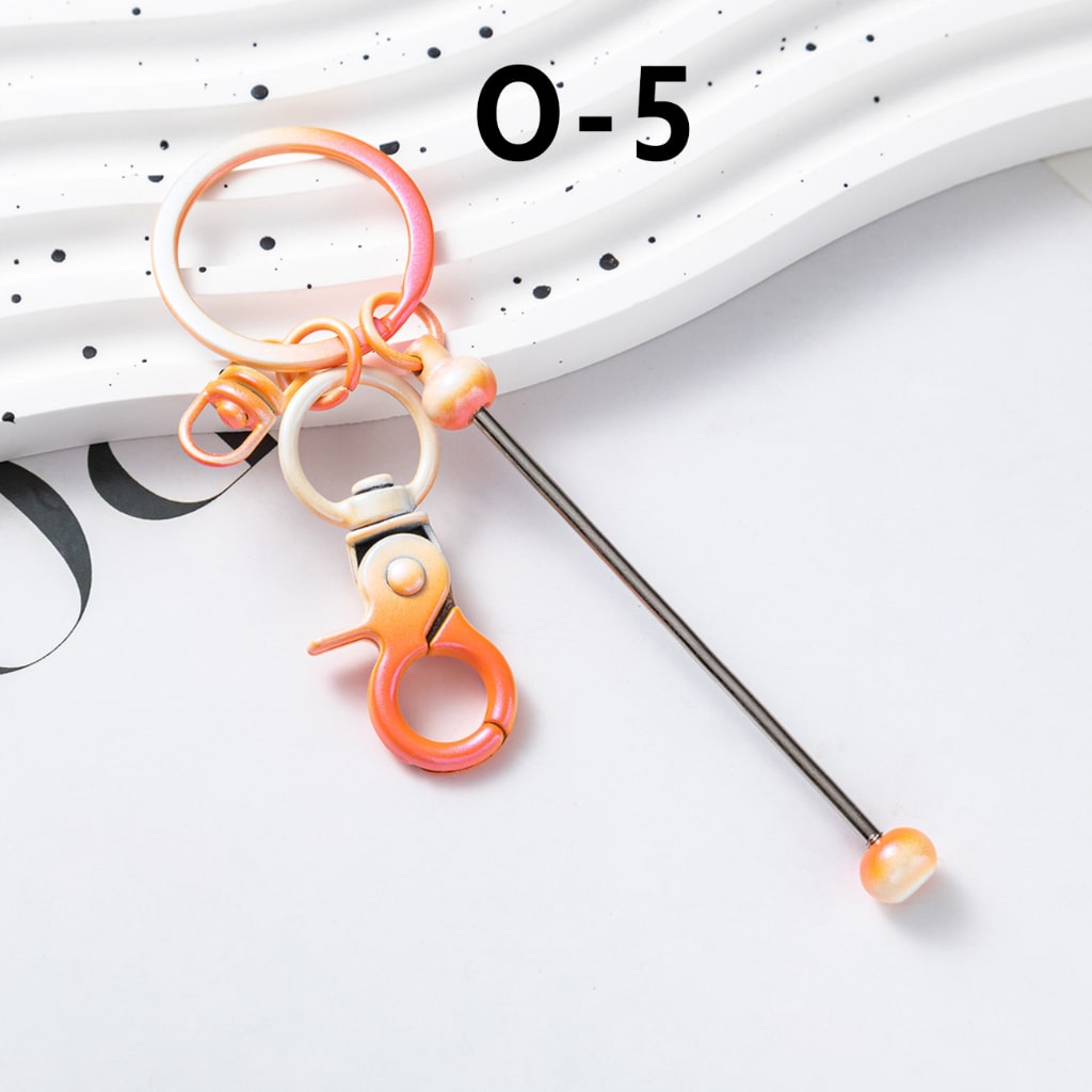 Metal Beadable Keychains with Bar and New Style Small Lobster Clasp in Ombre Colors