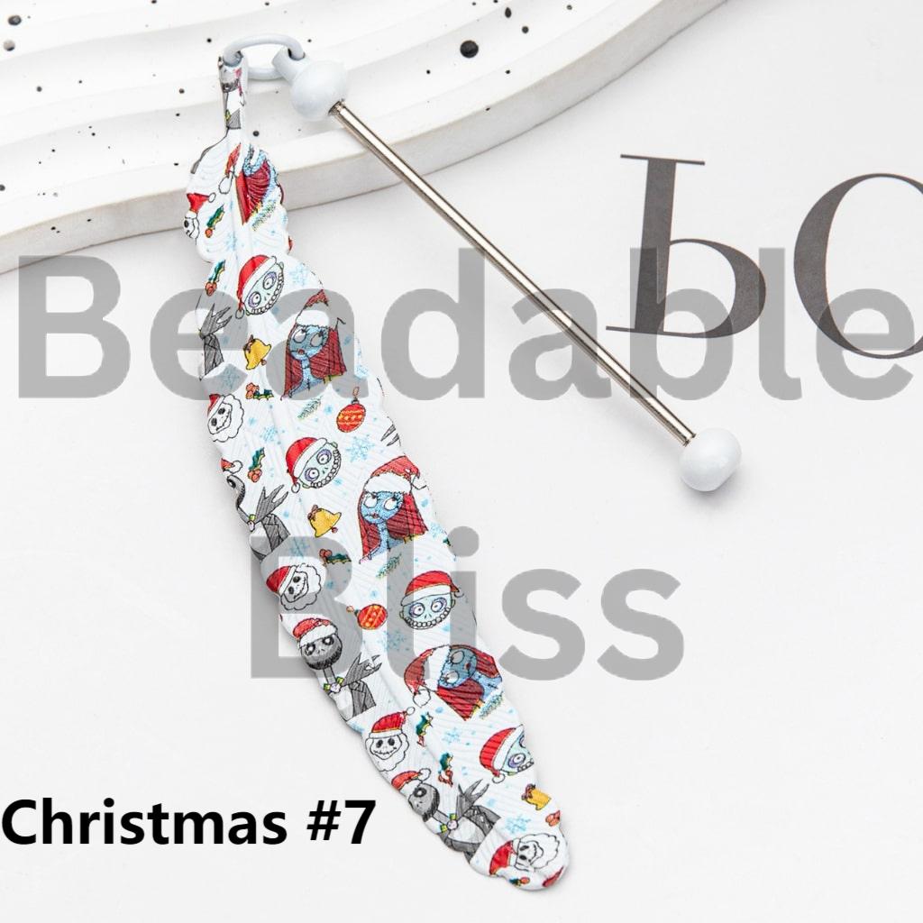 Halloween & Christmas Themes DIY Beadable Metal Feather Shaped Bookmark, 196*24MM
