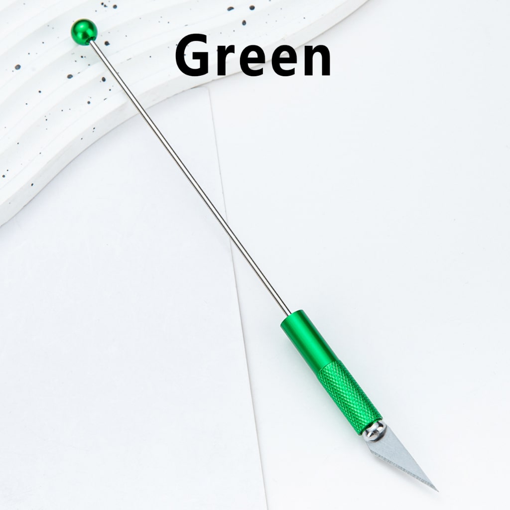 DIY Beadable Metal Multi-functional Engraving Knife in Solid Color, 179MM Long