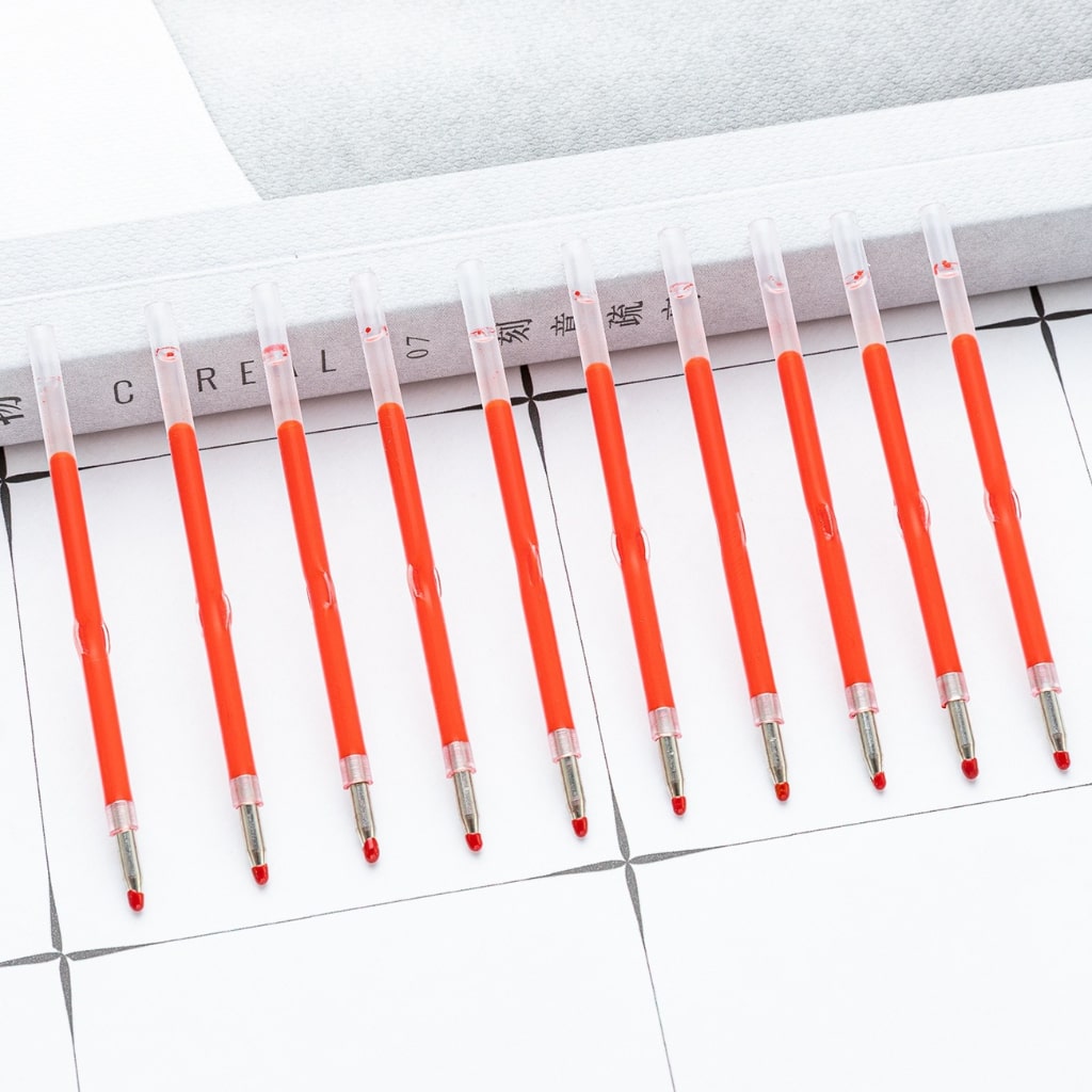 Red Blue Black 0.5MM Ink Refills for Beadable Plastic Pens Gel Pens, 60MM, Please Read the Description