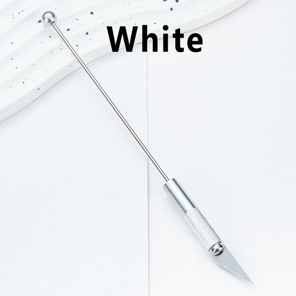 DIY Beadable Metal Multi-functional Engraving Knife in Solid Color, 179MM Long